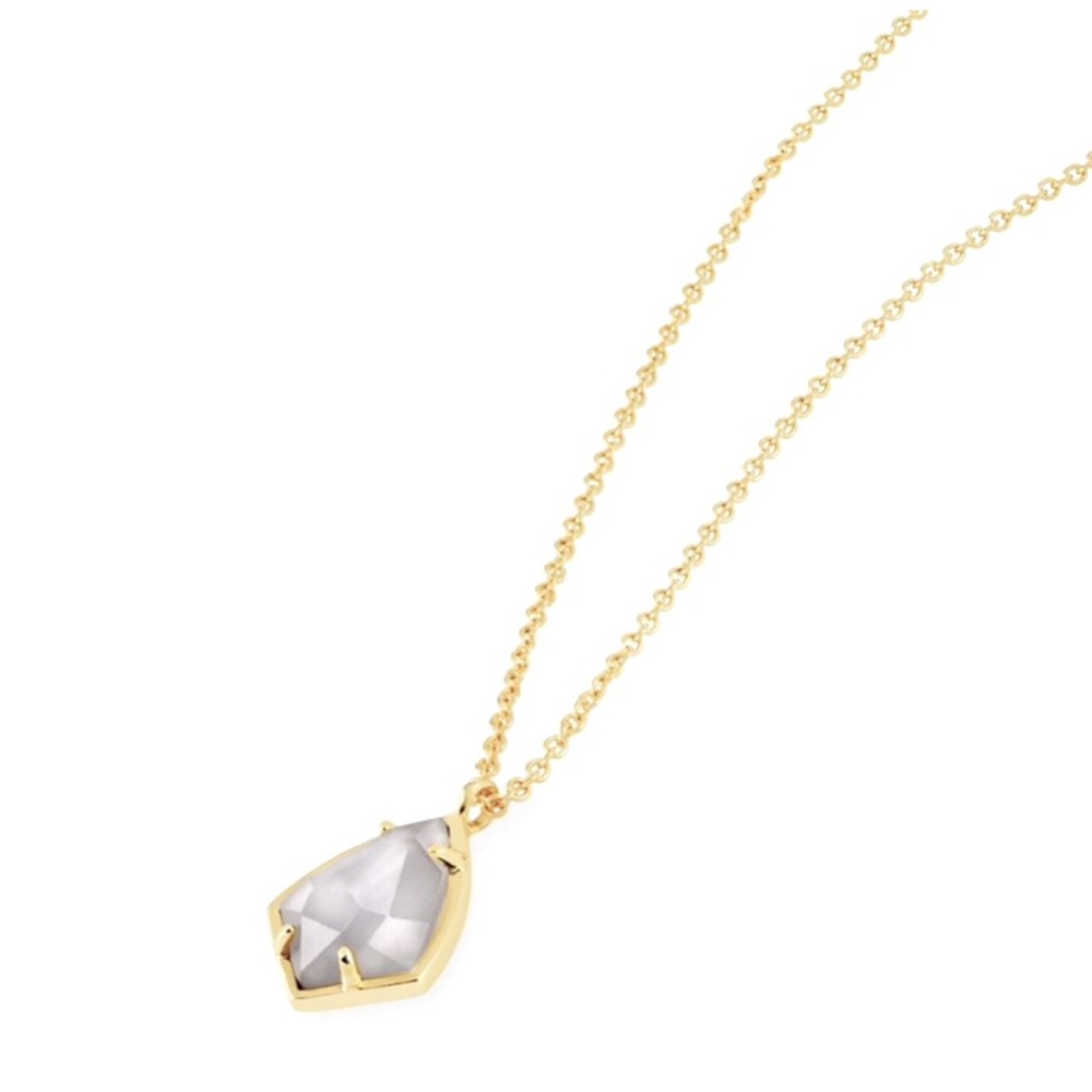 Kendra Scott Cory Stone Pendant Necklace Slate Gray/Gold - Picture 2 of 10